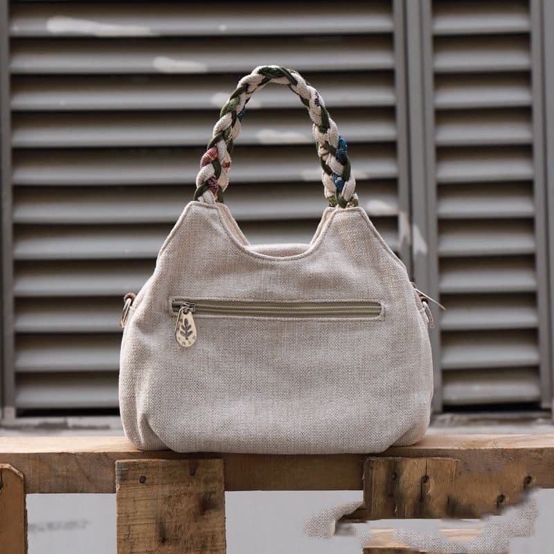 image-Ethnic Style Fabric Casual Portable Messenger Bag