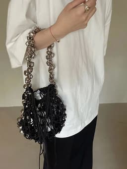 image-All-match Retro Dark Silver Bell Portable Shoulder Underarm Bag