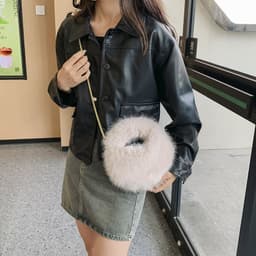 image-Fashion Plush Hand-carrying Bag Women