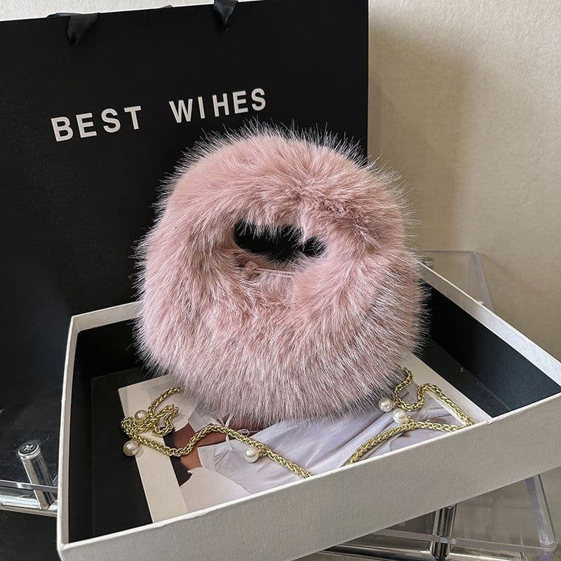 image-Fashion Plush Hand-carrying Bag Women