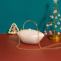 image-Women's Acrylic One-shoulder Crossbody Chain Handbag