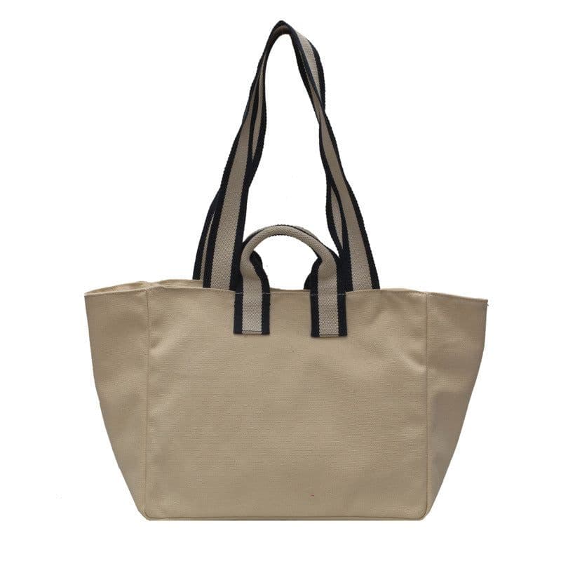 image-Waterproof Trendy Simple Fashion Large Capacity Portable Canvas Bag