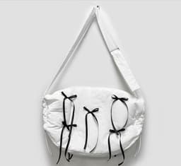image-Bowknot Cotton-padded One-shoulder Women's Corssbody Bag