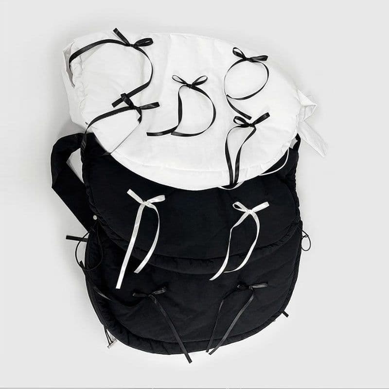 image-Bowknot Cotton-padded One-shoulder Women's Corssbody Bag
