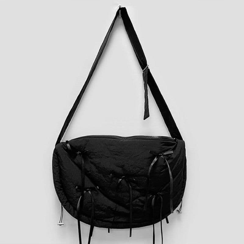 image-Bowknot Cotton-padded One-shoulder Women's Corssbody Bag