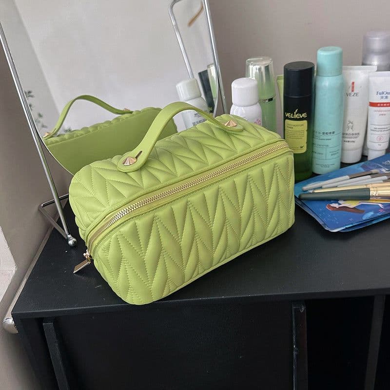 image-Portable High-grade Elastic Soft Surface Pillow Bag Travel Cosmetics Storage