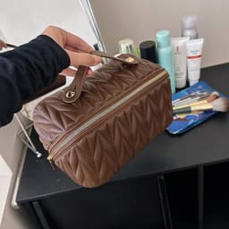image-Portable High-grade Elastic Soft Surface Pillow Bag Travel Cosmetics Storage
