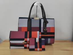 image-Korean Style Plaid Three-piece Messenger Bag