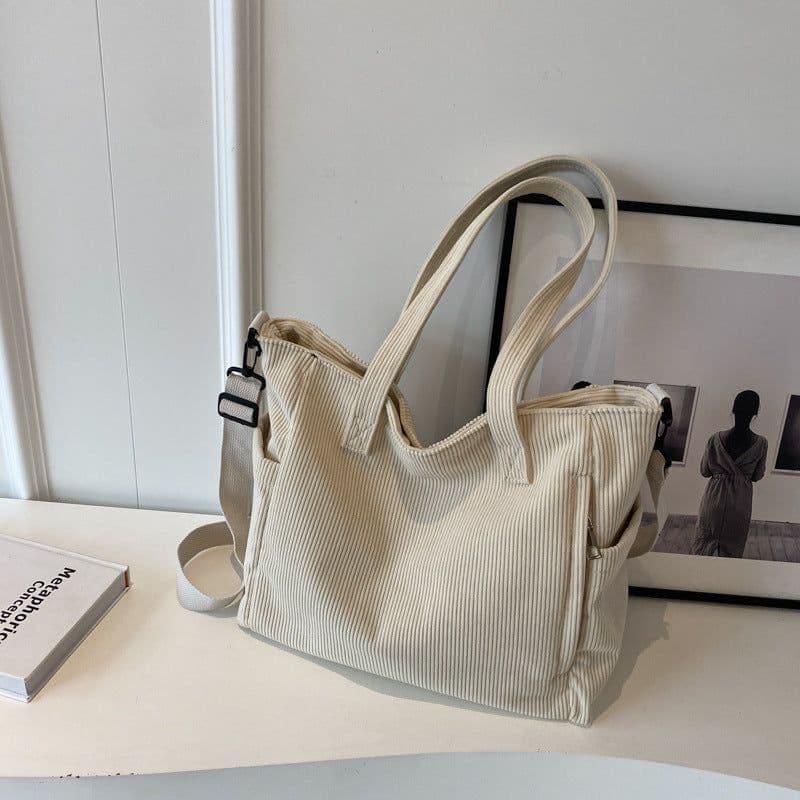 image-Corduroy Bag Women's Large Capacity New Autumn And Winter Wild Shoulder Messenger Bag