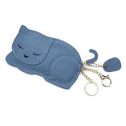 image-Cat Ultra-thin Coin Purse Genuine Leather Internet Celebrity Key Bag