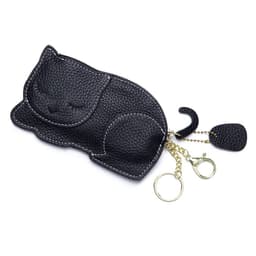 image-Cat Ultra-thin Coin Purse Genuine Leather Internet Celebrity Key Bag