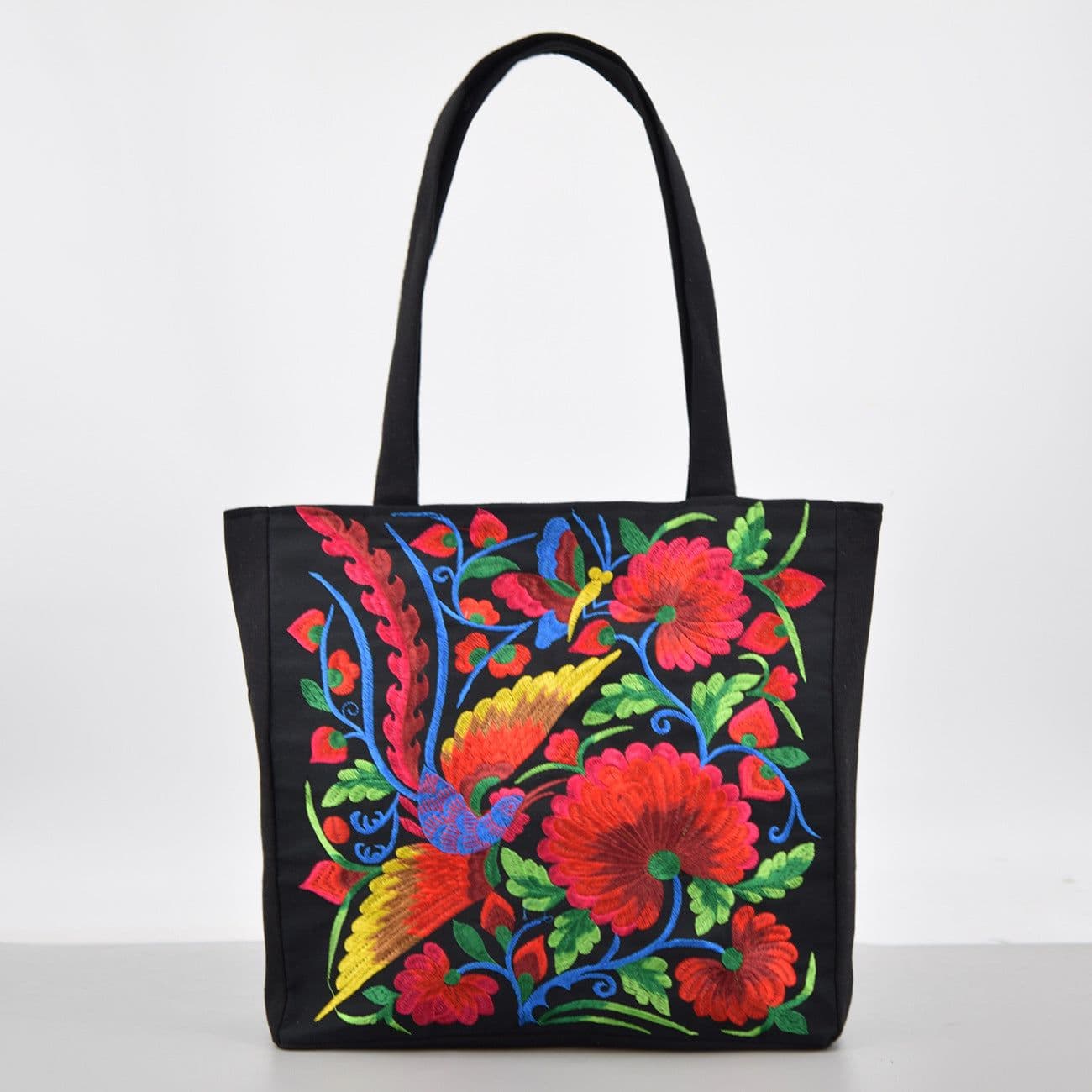 image-Ethnic Style Embroidered Shoulder Bag Large Capacity Portable Shopping Bag