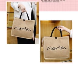 image-Fashion Linen Women's Bag Large Capacity Casual Shoulder Bag Korean Style Fashionable All-matching Letter Pack