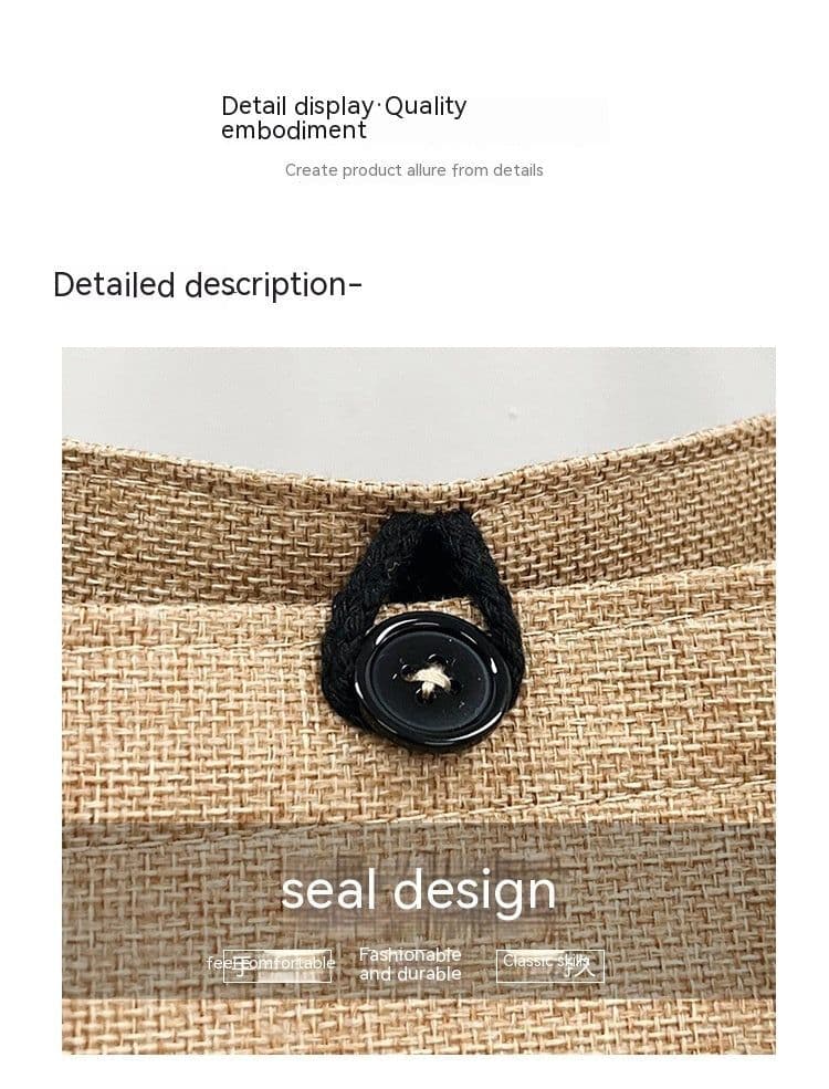 image-Fashion Linen Women's Bag Large Capacity Casual Shoulder Bag Korean Style Fashionable All-matching Letter Pack