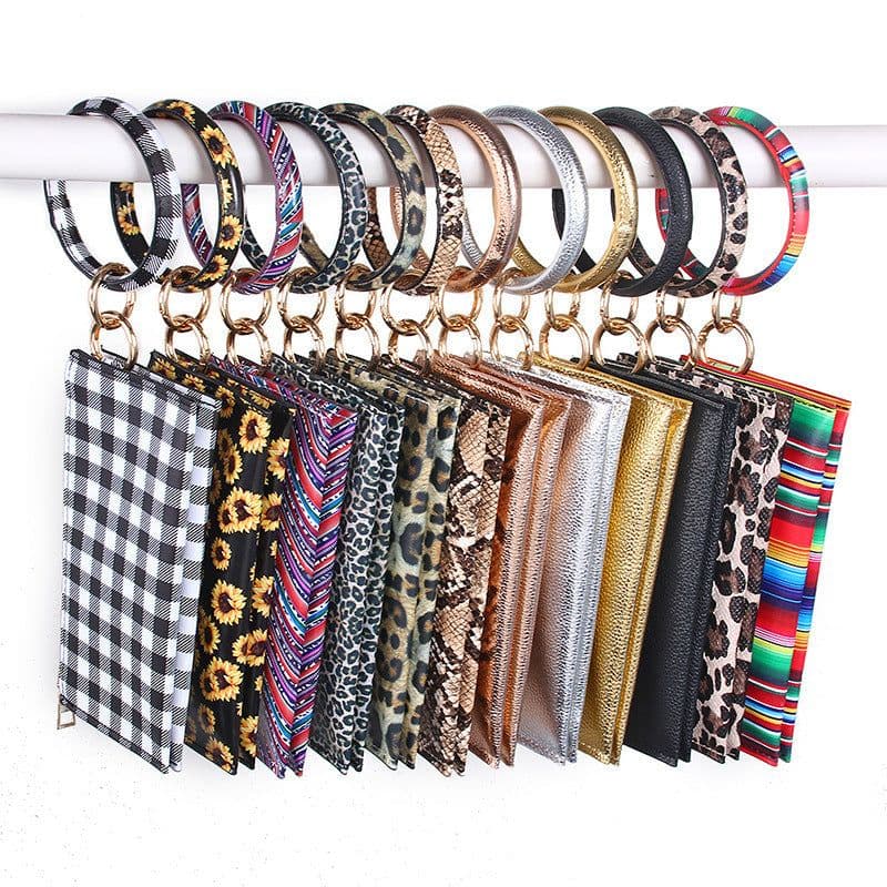 image-Leopard Leather Tassel Double Layer Jewelry Bag