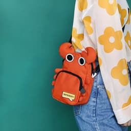 image-Tricolor Patch Little Crab Funny Bag Crossbody Small Square Bag