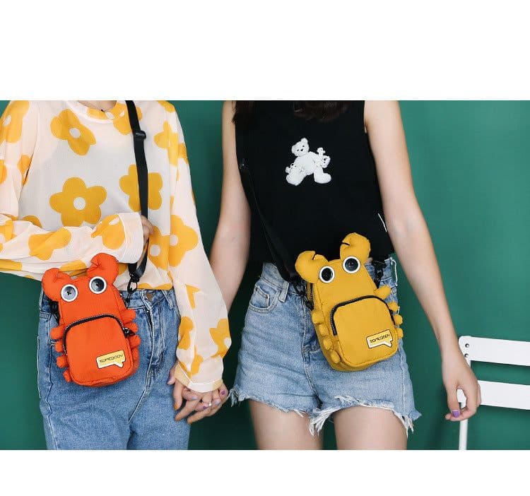 image-Tricolor Patch Little Crab Funny Bag Crossbody Small Square Bag