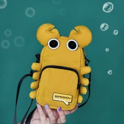 image-Tricolor Patch Little Crab Funny Bag Crossbody Small Square Bag