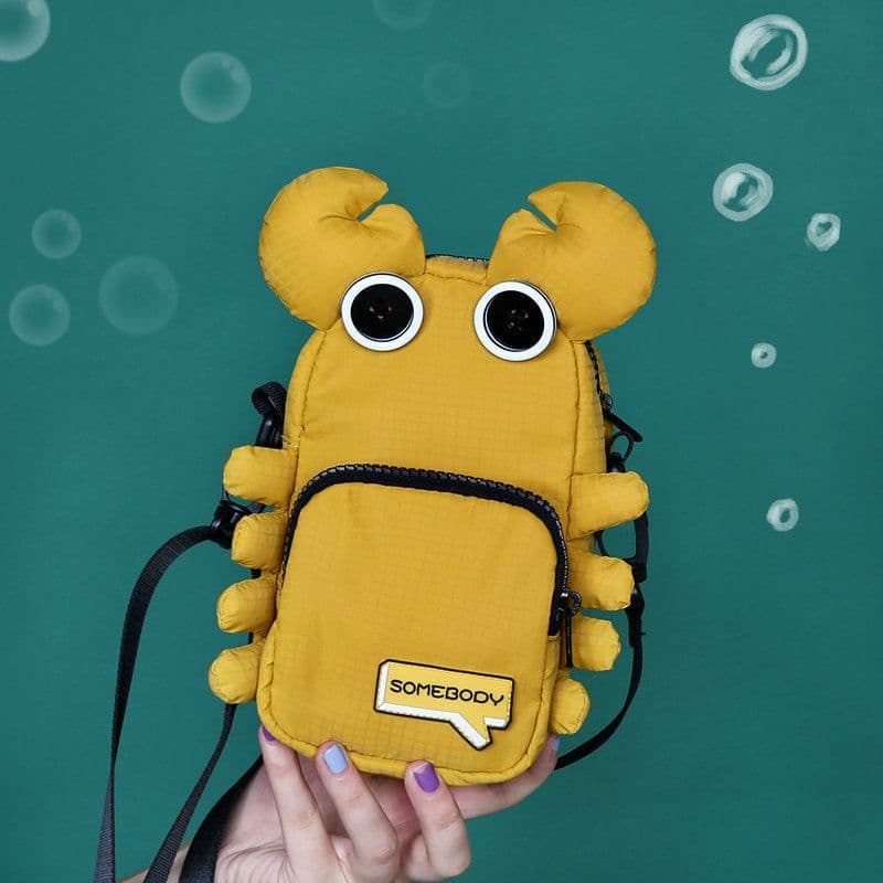 image-Tricolor Patch Little Crab Funny Bag Crossbody Small Square Bag
