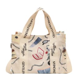 image-Letter Printed Canvas Bag Large Capacity Crossbody Ladies