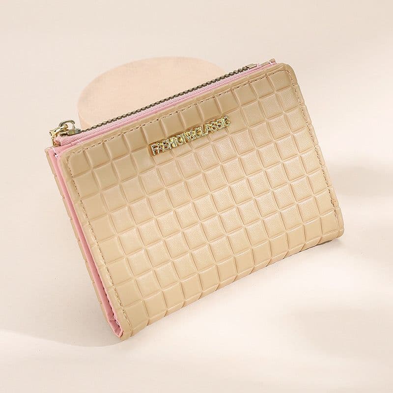 image-Women's Wallet Short Korean Style Vertical Solid Color Zipper Wallet