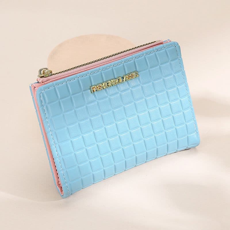 image-Women's Wallet Short Korean Style Vertical Solid Color Zipper Wallet