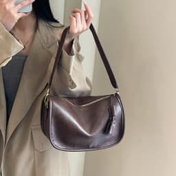 image-Boston Bag Women's Soft Leather Large Capacity Shoulder Crossbody