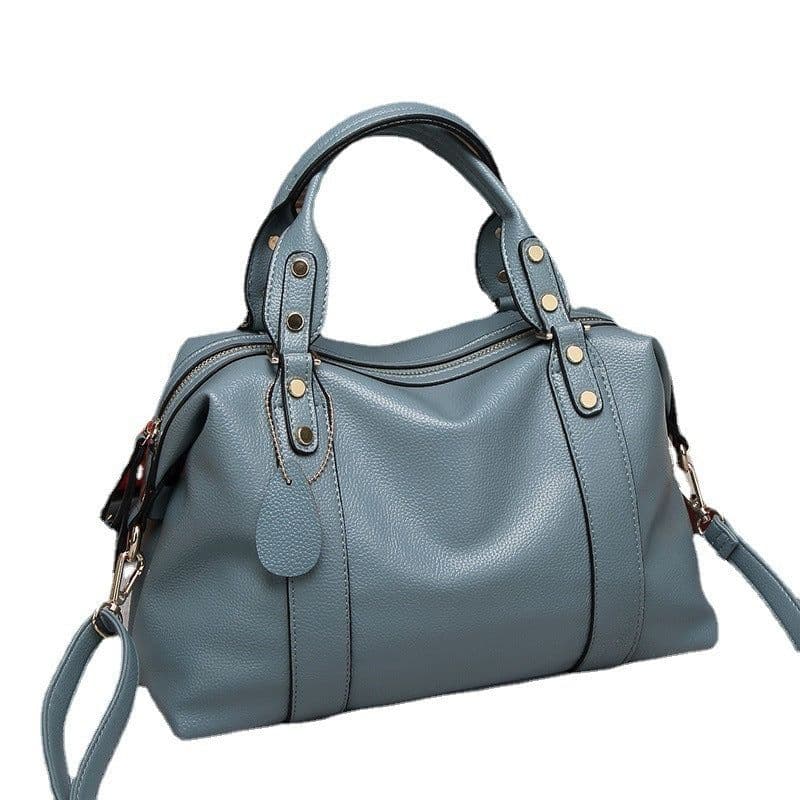 image-Fashion Boston Shoulder Bag Women's Handbags Retro Rivet Design Personalized Crossbody Bags