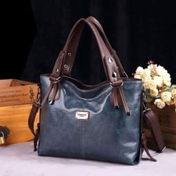 image-Retro Fashion Tote Casual Soft Leather Shoulder Crossbody Large Capacity Women's Bag