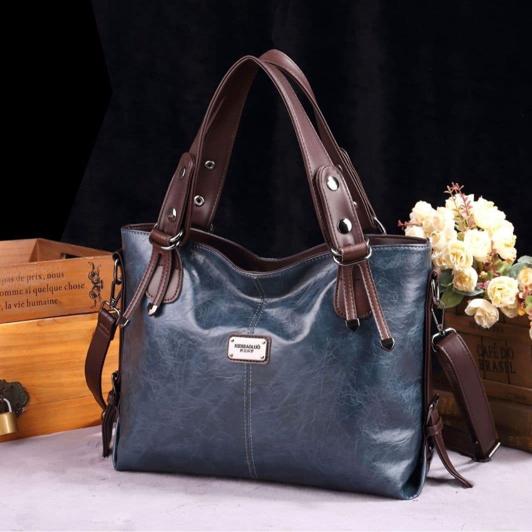image-Retro Fashion Tote Casual Soft Leather Shoulder Crossbody Large Capacity Women's Bag