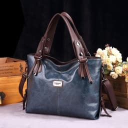 image-Retro Fashion Tote Casual Soft Leather Shoulder Crossbody Large Capacity Women's Bag