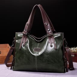 image-Retro Fashion Tote Casual Soft Leather Shoulder Crossbody Large Capacity Women's Bag