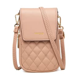 image-Plaid Sewing Design Mobile Phone Bags For Women Simple Buckle Multifunctional Crossbody Shoulder Bag