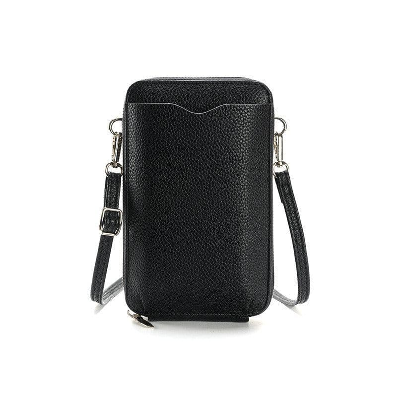 image-High-quality Lychee Pattern Mobile Phone Bags Women Small Crossbody Shoulder Bag Long Wallet
