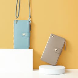 image-Mobile Phone Bags With Transparent Touch Screen Love Buckle Long Wallet Women Multifunctional Crossbody Shoulder Bag