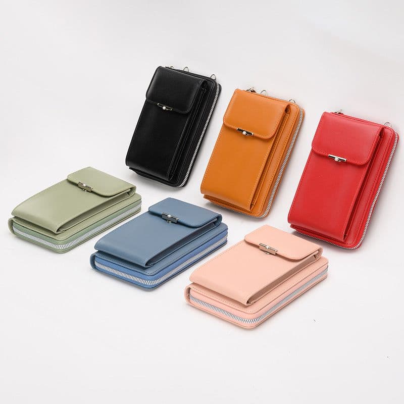 image-Fashion Large Capacity Mobile Phone Bags Women Small Zipper Crossbody Shoulder Bag Long Wallet