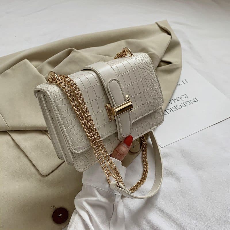 image-All-matching Ins Fashion Women's Bag Textured Shoulder Small Square Bag