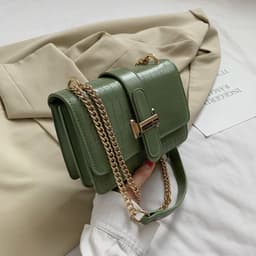 image-All-matching Ins Fashion Women's Bag Textured Shoulder Small Square Bag
