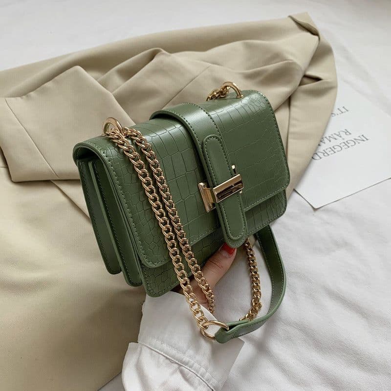 image-All-matching Ins Fashion Women's Bag Textured Shoulder Small Square Bag