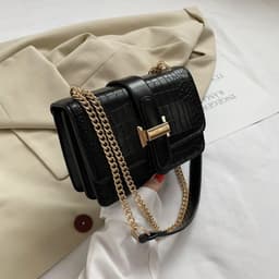 image-All-matching Ins Fashion Women's Bag Textured Shoulder Small Square Bag