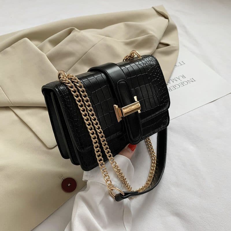 image-All-matching Ins Fashion Women's Bag Textured Shoulder Small Square Bag