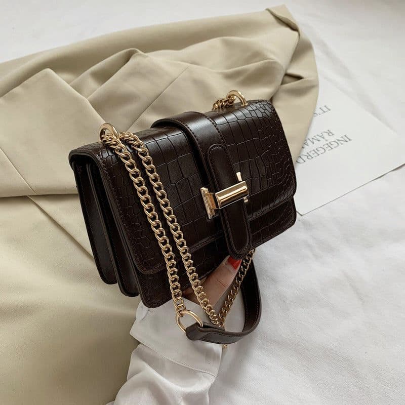 image-All-matching Ins Fashion Women's Bag Textured Shoulder Small Square Bag