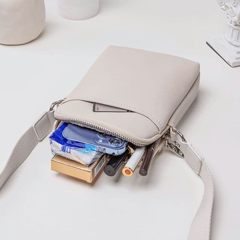 image-Solid Color Simple Mobile Phone Bags Small Crossbody Shoulder Bag For Women