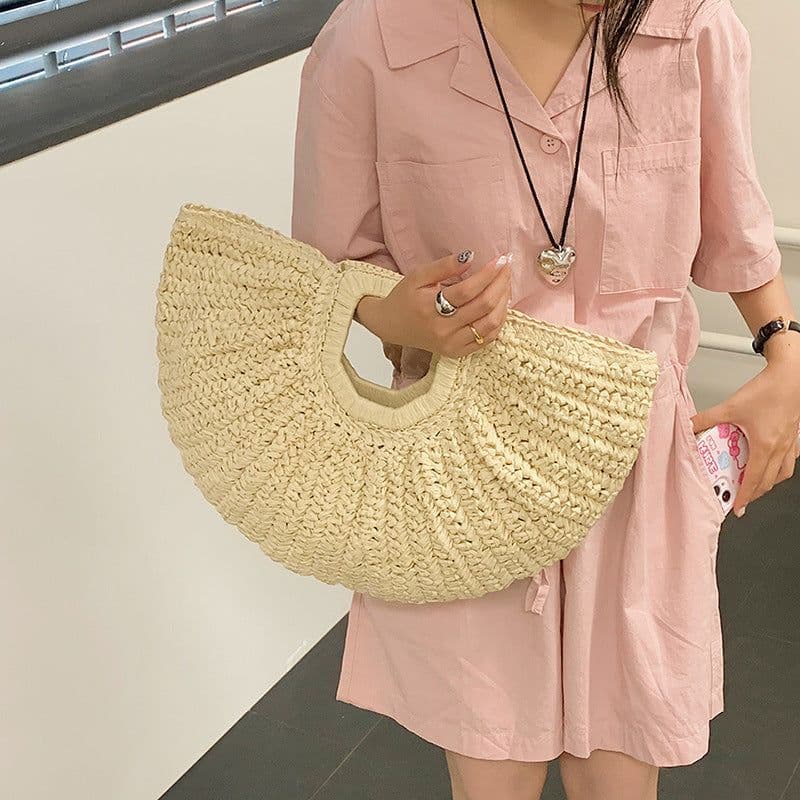 image-Weaving Beach Bag Retro Commuter's All-matching Casual Handbag