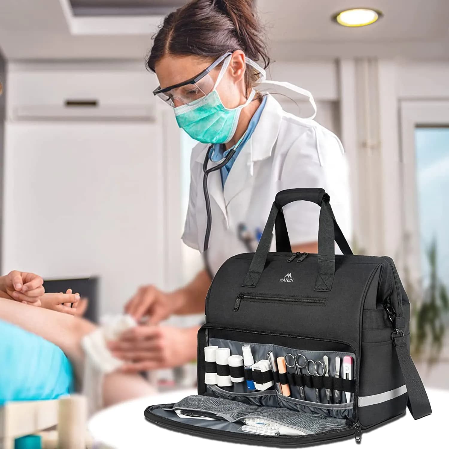 image-Large Capacity Organizer Gauze Tweezer Toolkit