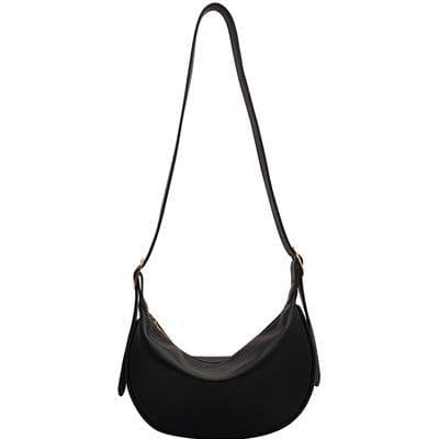image-Women's Bag Casual Black One Shoulder Crossbody Bag Versatile Dumpling Bag