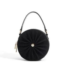 image-Advanced Sense Classic Style Round Pie Bag Genuine Leather Bag Metal Chain
