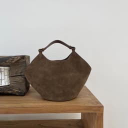 image-Frosted Cowhide Bucket Bag Large Capacity Genuine Leather