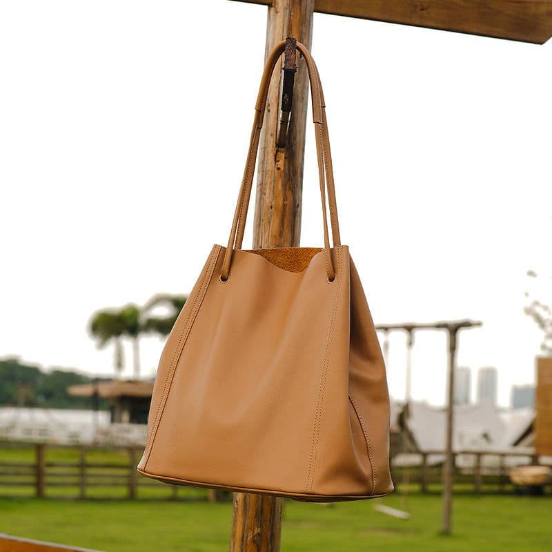 image-Retro Soft Cowhide Leather Women's Bag Large Capacity