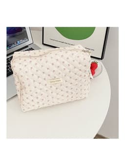 image-New Ins Cream Cute Gentle Cosmetic Bag Large Capacity Portable Quilting Wash Bag Liner Bag Women
